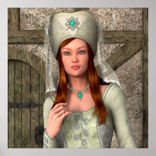 Poster Dame médiévale