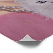 Poster/Dame met een witte kat Poster (Hoek)