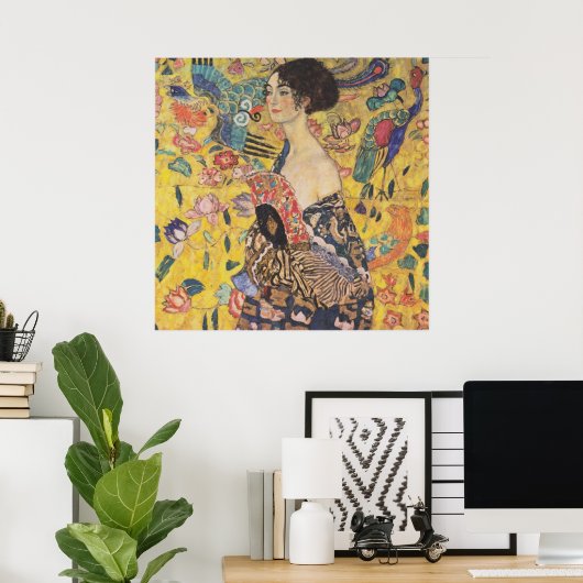 Poster Dame mit Fächer (Bureau à domicile)