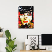 Poster Dame noire d'Halloween (Bureau à domicile)