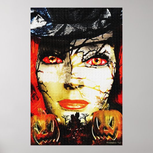 Poster Dame noire d'Halloween (Devant)