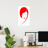 Poster dame rouge (Bureau à domicile)