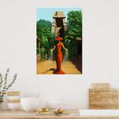 Poster Dame rouge (Cuisine)