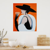 POSTER DAME SOPHISTIQUÉE (Cuisine)