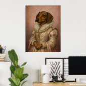 Poster Dame teckel (Bureau à domicile)