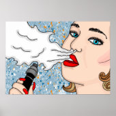 Poster Dame Vaping Style Rétro (Devant)