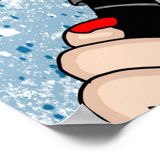 Poster Dame Vaping Style Rétro (Coin)