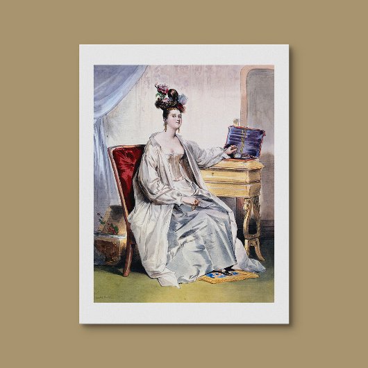 Poster Dame victorienne avec boîte à bijoux - Élégant Vin