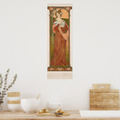 Poster Dame Vintage Art Nouveau avec sonrel Dove (Cuisine)