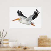 Poster d'American White Pelican en vol (Cuisine)