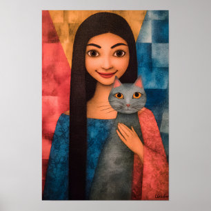 Poster Dames & Chats – Collection de portraits vintage 1