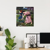 Poster Dames cueillant des roses, John William Waterhouse (Bureau à domicile)