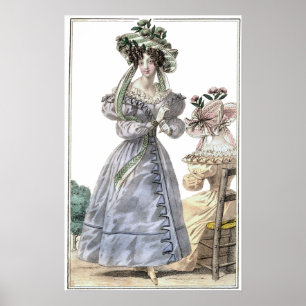 Poster Dames de l'impression 1835 de mode de Biedermeier