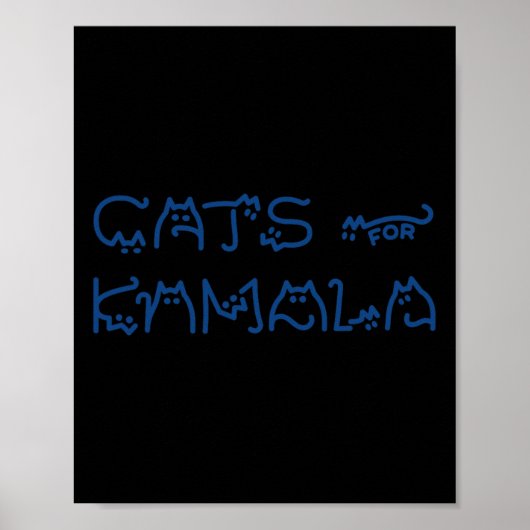 Poster Dames Kamala Typographie Chat Alphabet Cute Sim (Devant)