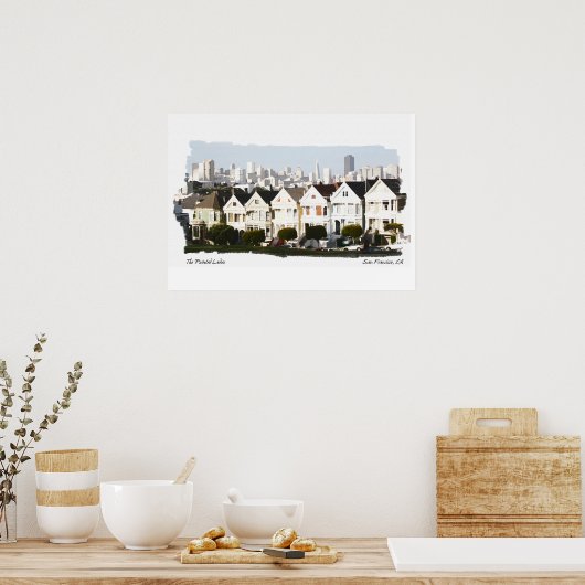 Poster Dames peintes de San Francisco Aquarelle (Cuisine)