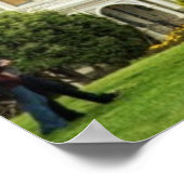 Poster Dames peintes, maisons victoriennes et skyline (Coin)