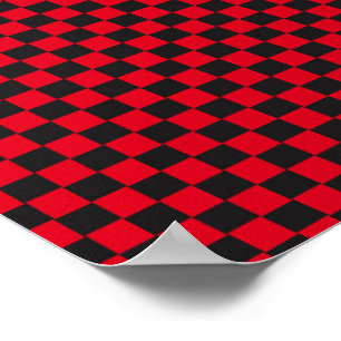 Poster Dames rouges Carrés noirs Couleurs coccinelle