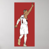 Poster Damian Lillard Waves Goodbye (Devant)