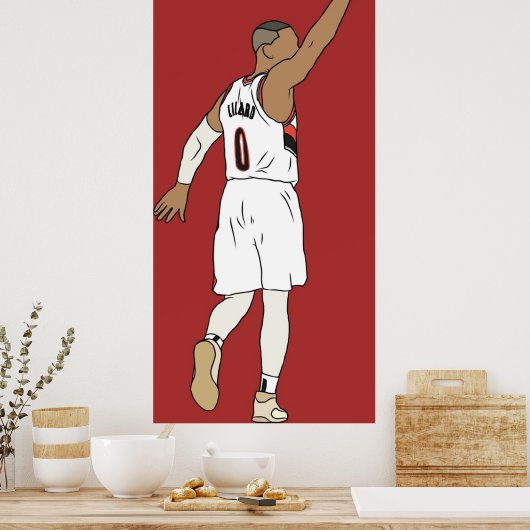 Poster Damian Lillard Waves Goodbye (Cuisine)