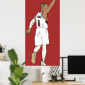 Poster Damian Lillard Waves Goodbye (Bureau à domicile)