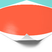 Poster Damier Corail et Aqua Cercle (Coin)