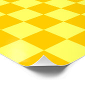 Poster Damier jaune de classique de combinaison (Coin)