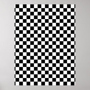 Poster Damier noir et blanc