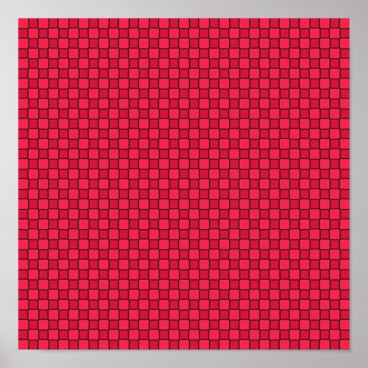 Poster Damier Rouge Noir (Devant)