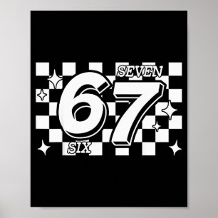 Poster Damier Six Sept 6 7 Mème Argot Gen Alpha