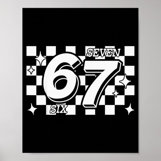 Poster Damier Six Sept 6 7 Mème Argot Gen Alpha (Devant)