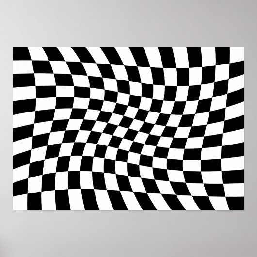 Poster Damier tordu abstrait (Devant)