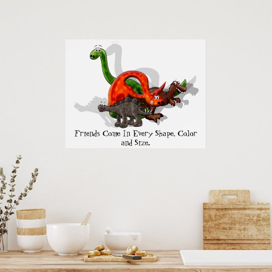 Poster d'amitié Dinosaur (Cuisine)