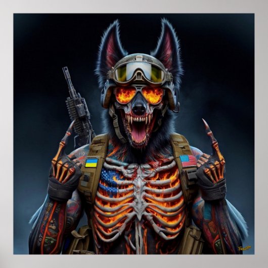 Poster Damned Doggie #00001 of the NFT collection Art (Devant)