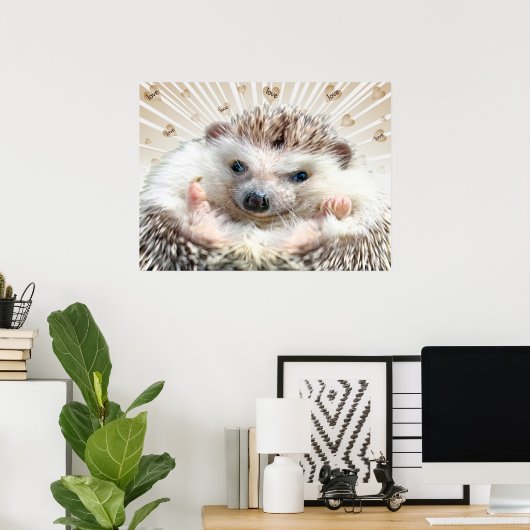 Poster d'amour de hérisson (Bureau à domicile)