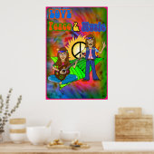 Poster d'amour, de paix et de musique (Cuisine)