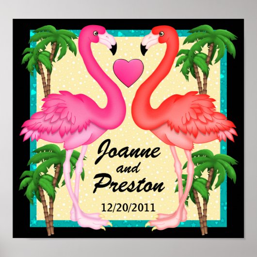 Poster d'amour du Flamant rose Paradise (Devant)