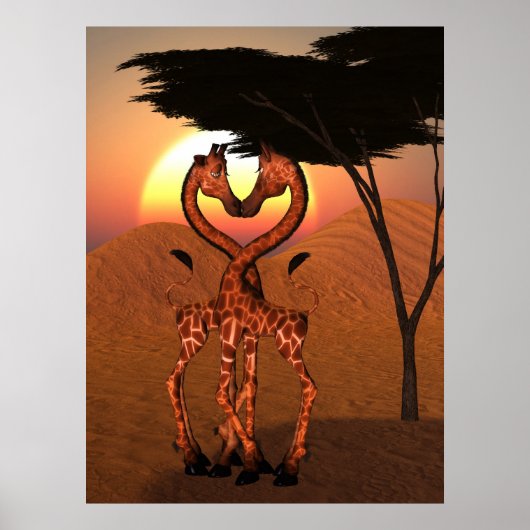 Poster d'amour Giraffe (Devant)