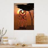 Poster d'amour Giraffe (Cuisine)