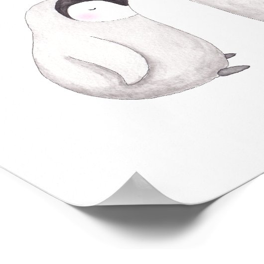 Poster d'amour Penguins Cadeau Mariage d'art perso (Coin)