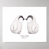 Poster d'amour Penguins Cadeau Mariage d'art perso (Devant)