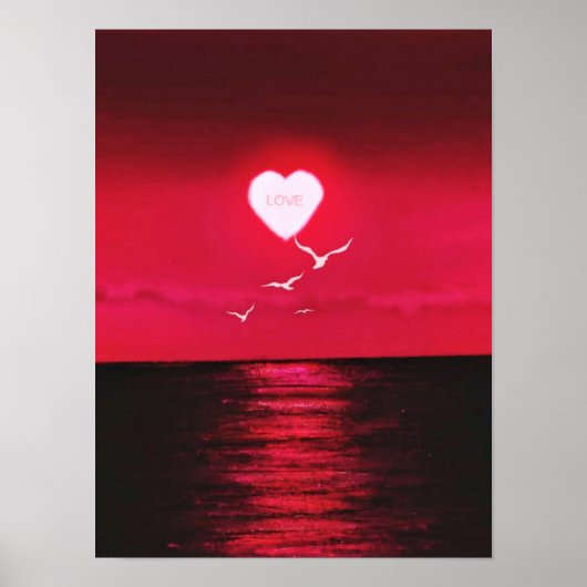 Poster d'amour Sea Sunset Romantique - Votre nom d (Devant)