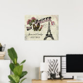 Poster d'amour Vintage français personnalisable (Bureau à domicile)