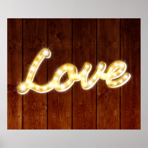 Poster d'amour vintage Marquee Lights - barque