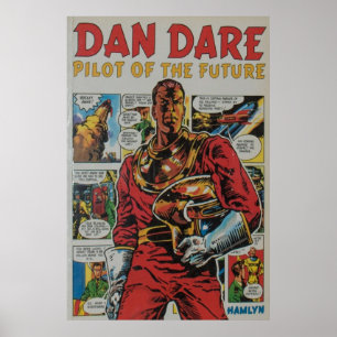 Poster Dan Dare rétro bande dessinée art