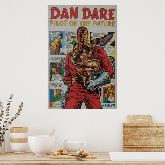 Poster Dan Dare rétro bande dessinée art (Cuisine)