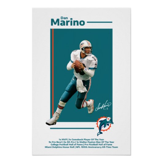 Poster Dan Marino Miami Dolphins (Devant)