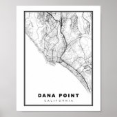 Poster Dana point map (Devant)