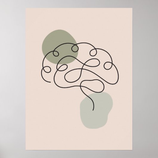 Poster d'anatomie cérébrale d'art minimal (Devant)
