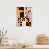 Poster d'anatomie de surface musculaire - Arrière  (Cuisine)