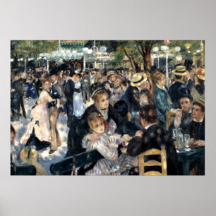 Poster Dance at Le Moulin de la Galette by Pierre Renoir